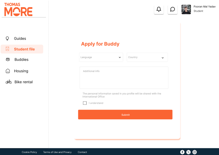 Buddy Application Interface